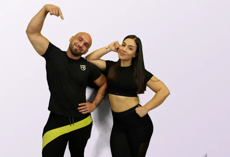 A teenager learning safe gym technique with a coach